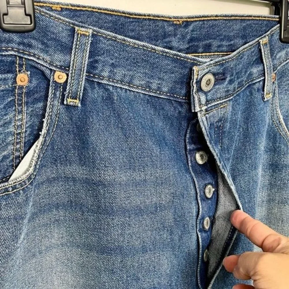 New Levi's Mens 501  93‎ Straight Blue Jeans Size 35